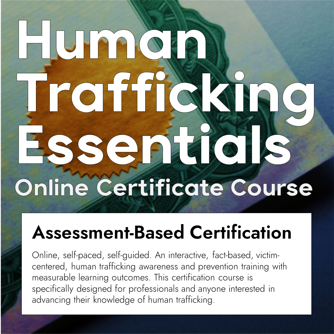 Human Trafficking Essentials Online Certificate Course. Online courses and online learning.
