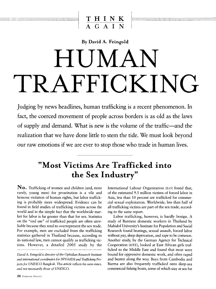 Beyond a Snapshot Preventing Human Trafficking in the Global Economy: JSTOR