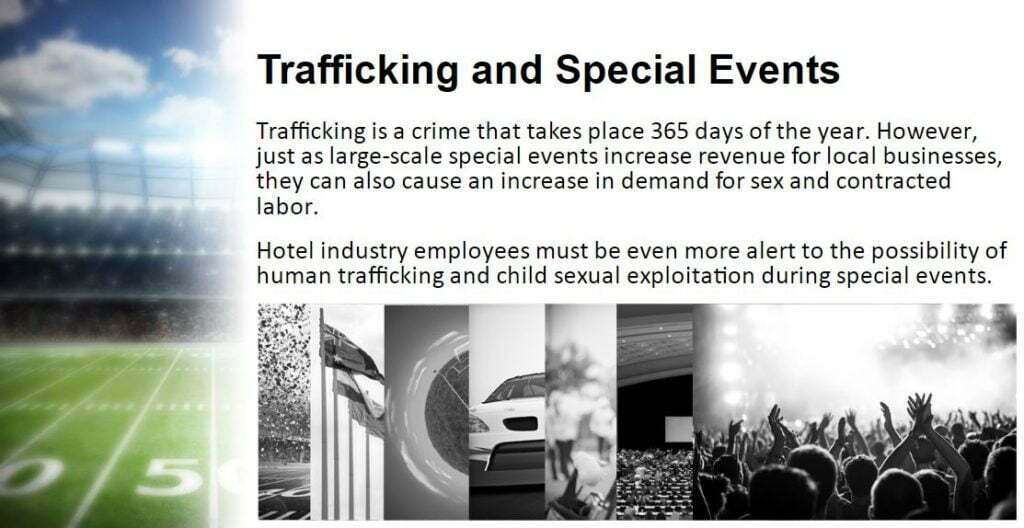 "Preventing Human Trafficking: Recognize the Signs" from ECPAT Trafficking and special events
