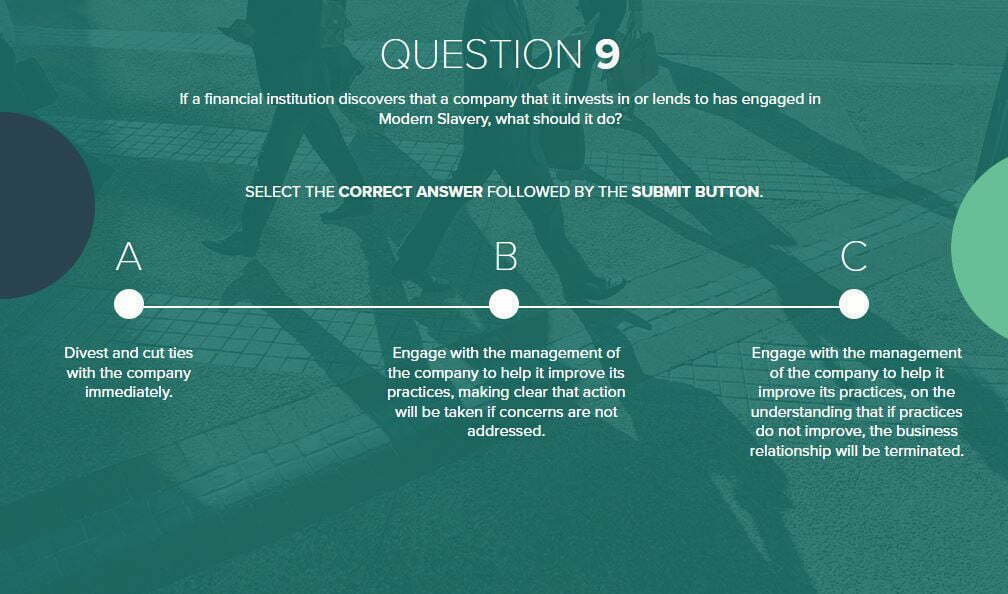 REVIEW: Modern Slavery & Human Trafficking online course from Themis Knowledge: Q9