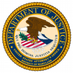 Department of Justice U.S. Attorney’s Office District of Maryland logo