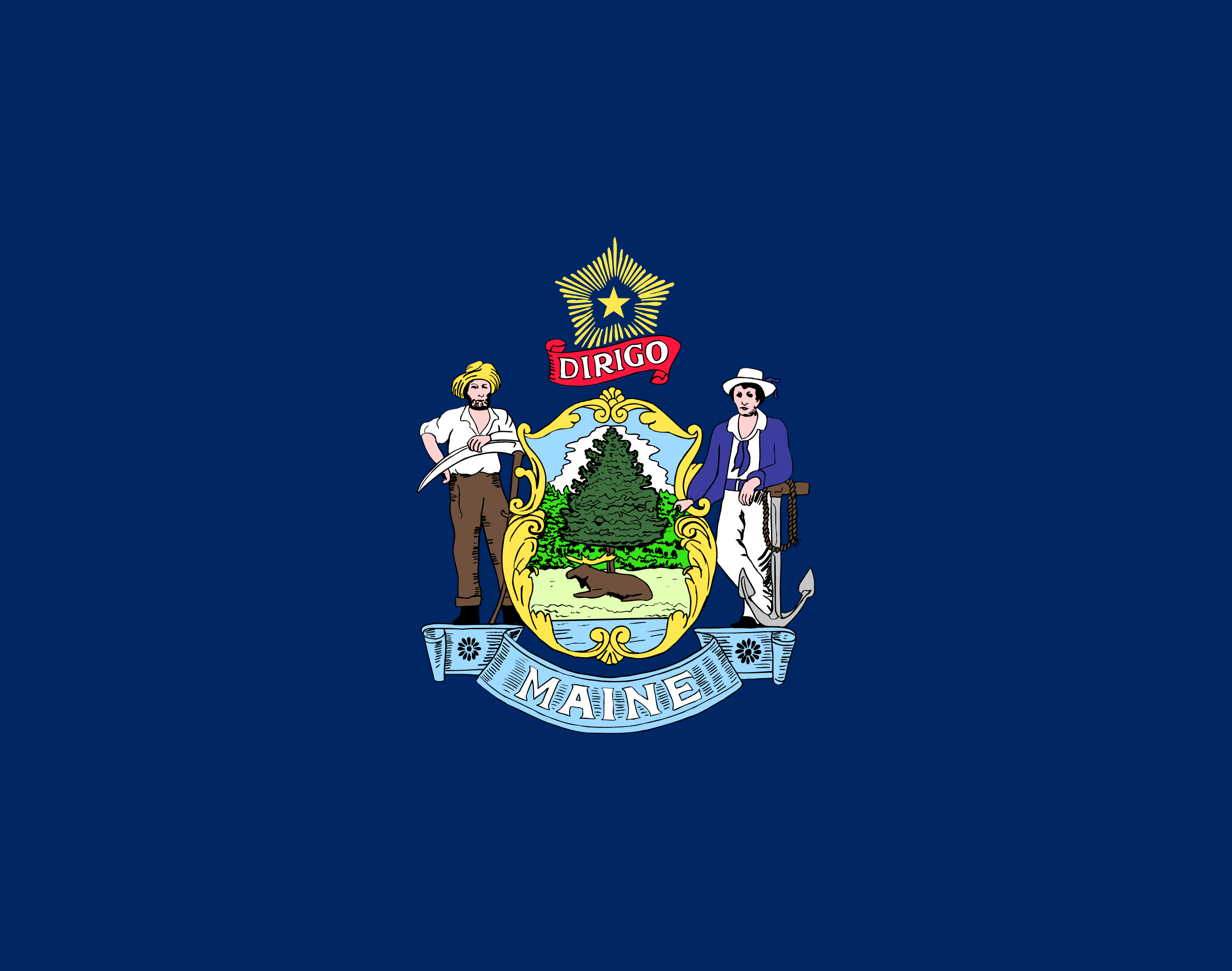 American State Flag - Maine me