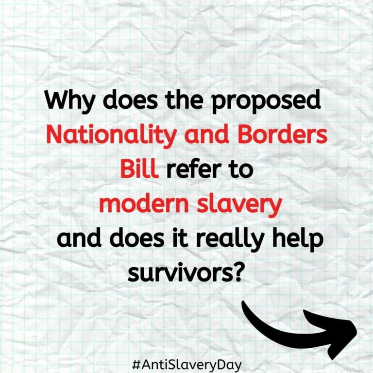 Why does the Nationality and Borders Bill refer to modern slavery and does it really help survivors?