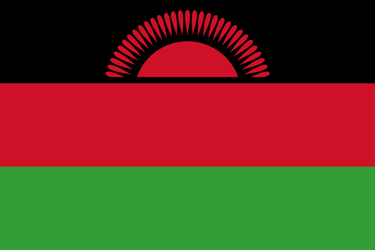 Flag of the country of Malawi