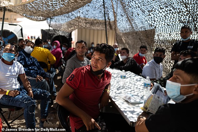Migrants in the custody of Customs and Border Protection (CBP) being processed along the frontier with Mexico, where many make claims for asylum