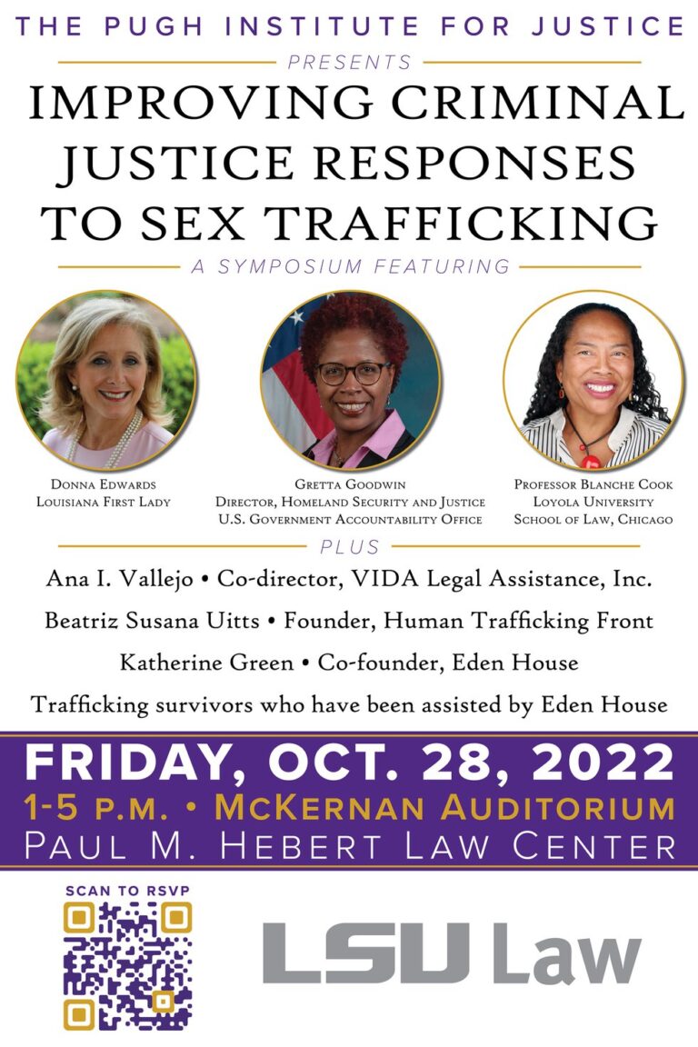 LSU Law symposium to discuss improving criminal justice responses to sex trafficking