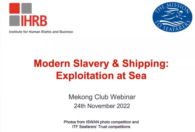 Modern Slavery & Shipping: Exploitation at Sea (from Mekong Club)