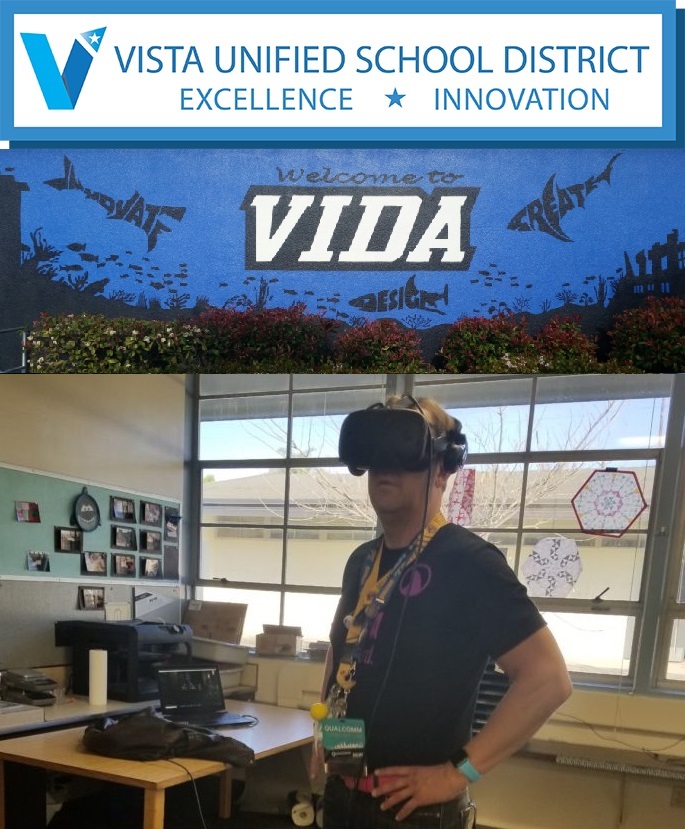 VIDA Vista Innovation Design Academy's Principal Eric Chagala uses VR empathy experience