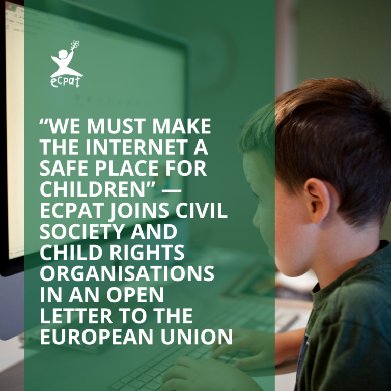ECPAT joins Civil Society and Child Rights Organisations in an Open Letter to the European Union