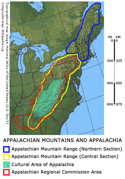 Appalachians and Appalachia Map