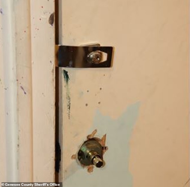 This is the bolt on the door where the woman was being held