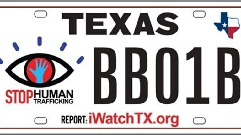 New Texas ‘Stop Human Trafficking” license plates available in February