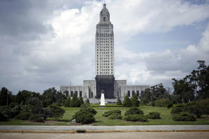 The Louisiana Capitol stands in Baton Rouge on March 28, 2018.
