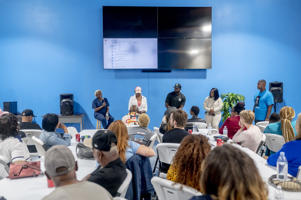Members of Voice of the Experienced (VOTE), a grass roots organization led by formerly incarcerated people, meet on Nov. 2, 2022, in New Orleans.