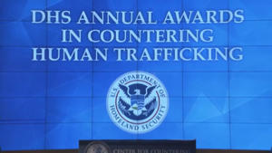 Birmingham and Jefferson County efforts to fight human trafficking— recognized by the Department of Homeland Security. DHS Secretary, Alejandro Mayorkas, leading an awards ceremony. WellHouse in Birmingham and the CHIPS Center at Children's of Alabama each received recognition for their continuing efforts to counter human trafficking.