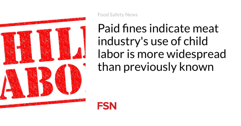 Paid fines indicate meat industry's use of child labor is more widespread than previously known