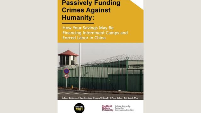 Cover of the report “Passively Funding Crimes Against Humanity.”