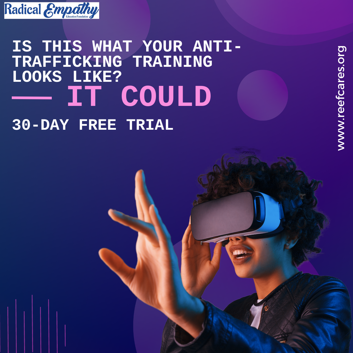 "Is this what your anti trafficking training looks like?" campaign advertisement