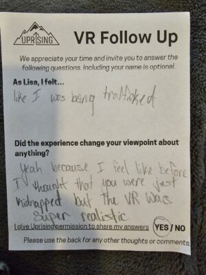 Post VR comment card