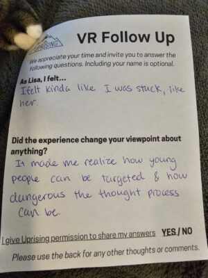Post VR comment card