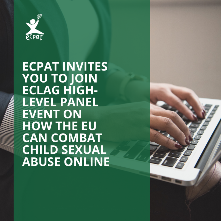 ECPAT invites you to join ECLAG high-level panel event to discuss how the EU can Combat Child Sexual Abuse Online effectively