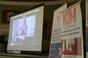 Alexandra Stevenson, a victim and survivor of human trafficking, shared her story over Zoom.