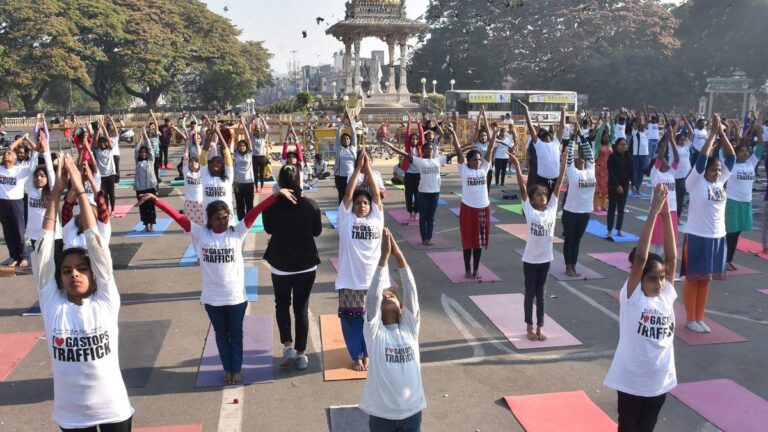 Mass yoga event held to create awareness on the scourge of trafficking – The Hindu