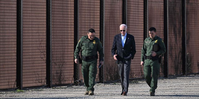 President Biden at the border wall