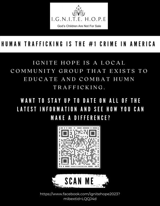 Follow I.G.N.I.T.E. H.O.P.E. on Facebook! Local group brings awareness to human trafficking through social media.
