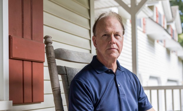 Patrick McKenna, attorney and co-founder of the Virginia Coalition Against Human Trafficking, poses for a portrait at his home in Chesapeake on Wednesday, August 23, 2023. (Kendall Warner/The Virginian-Pilot)