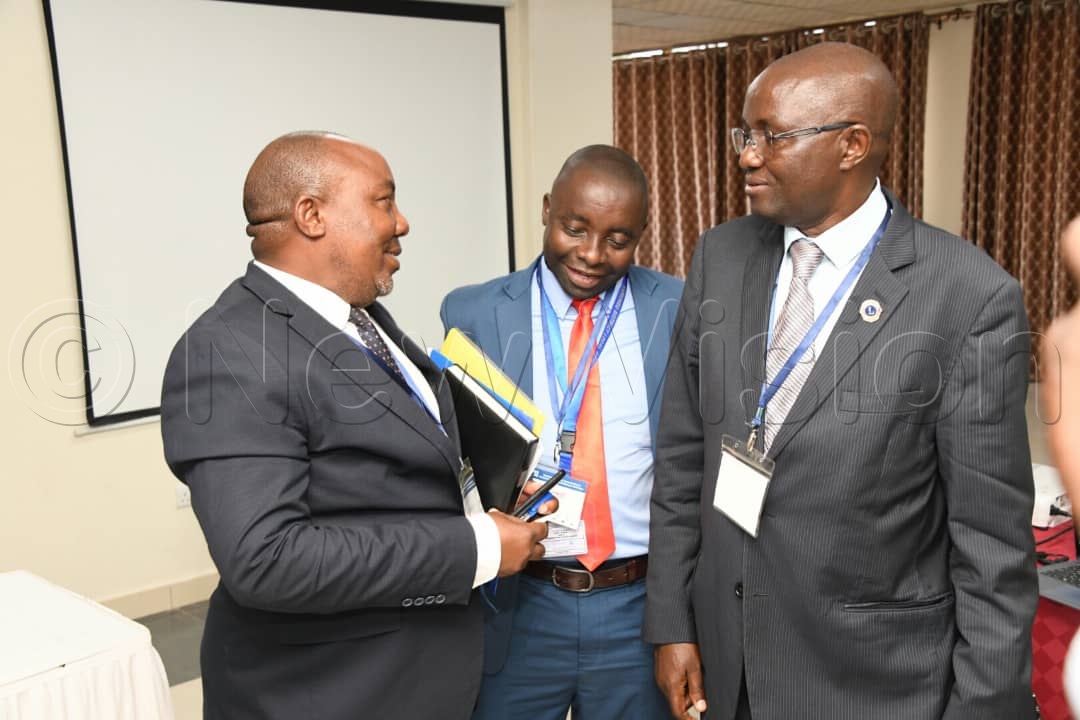  Left to right: Fred Ngabirano, Commissioner Youth and Children Ministry of Gender,Labour and Social Development, Kenneth Tumuhamye, district secretary social services Kanungu and David Tweheyo Betega, CAO Kanungu